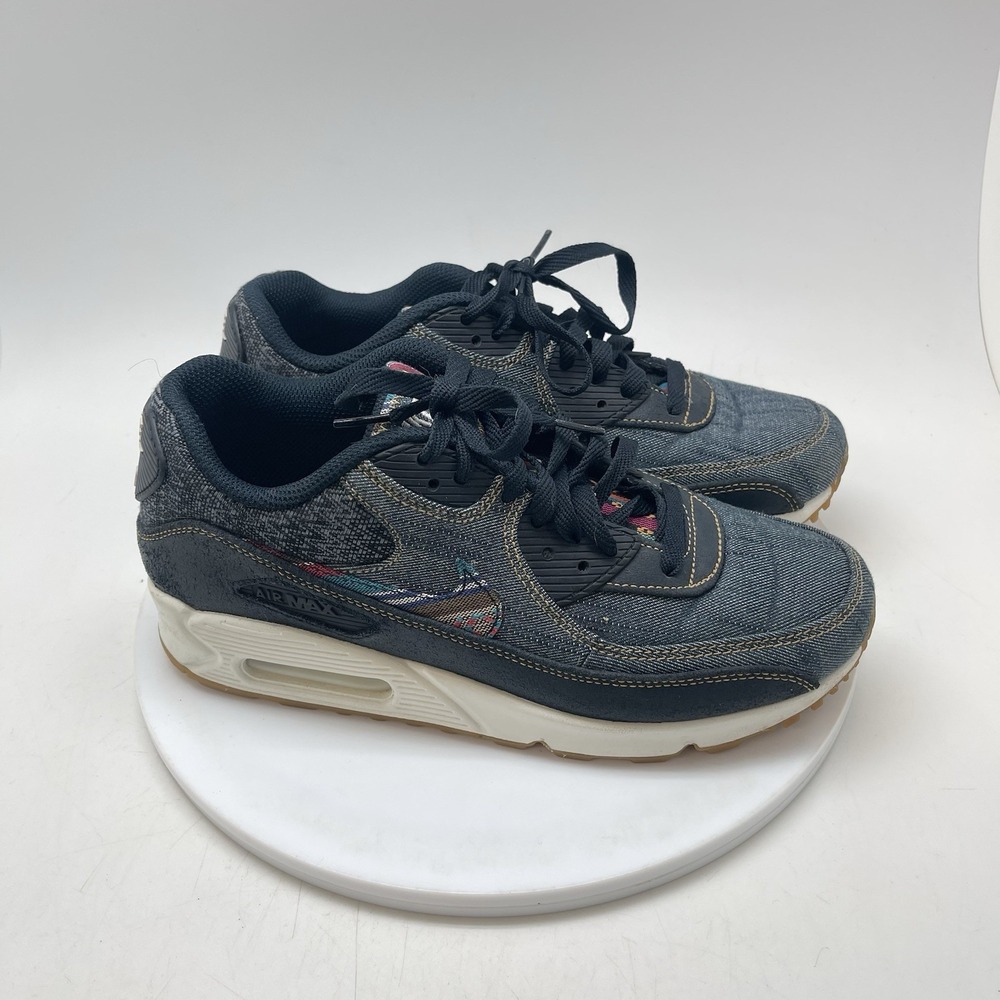 Nike Sneakers Mens 7.5 Air Max 90 Premium Afro Punk Blue 700155-402 Causal Shoes